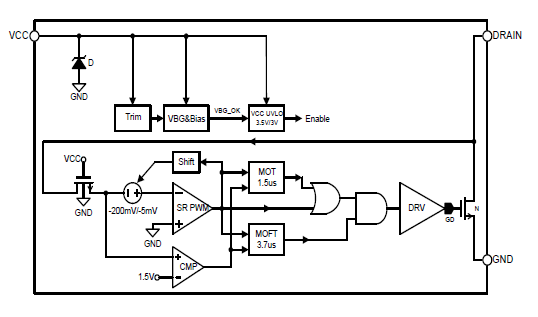 硅動(dòng)力SP6552FL同步整流器芯片IC控制電路