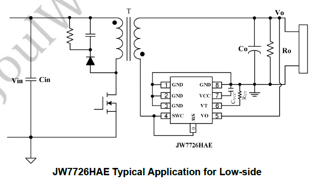 杰華特JW7726HAE芯片100V,5.8mΩ同步整流器