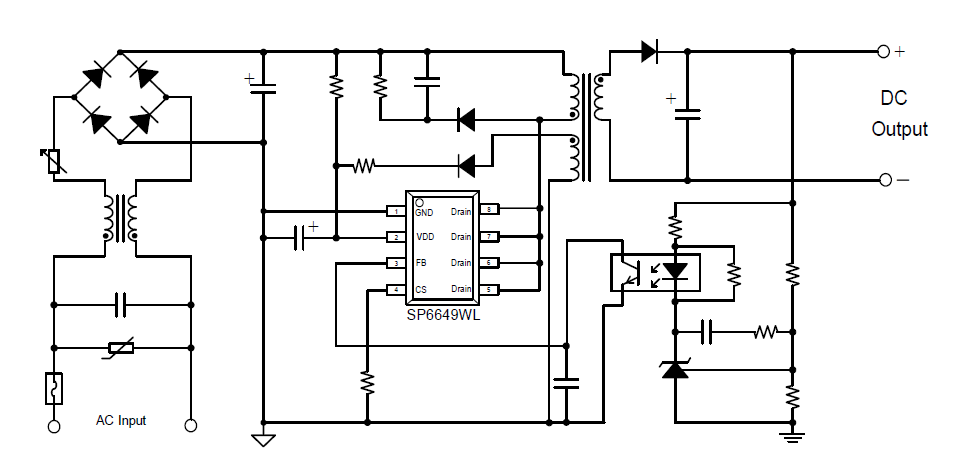 SP6649WL多模式、低功耗AC/DC控制電路