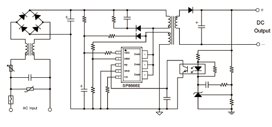 SP8666E多模式、低功耗AC/DC控制電路