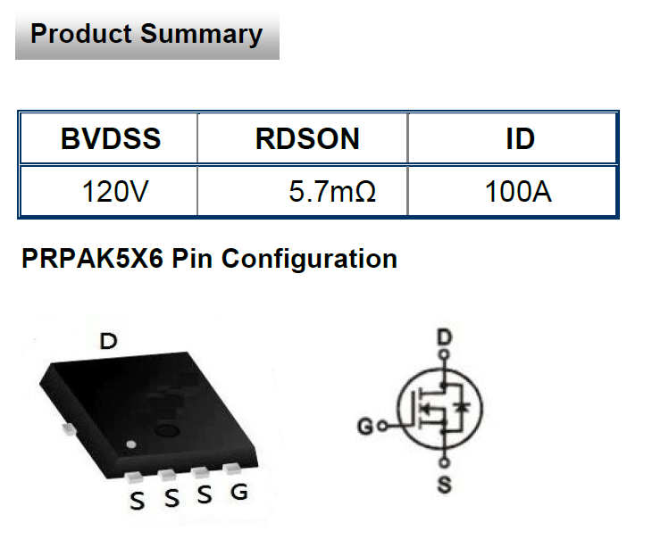 芯控源AGM12T05A高單元密度溝槽N溝道MOSFET